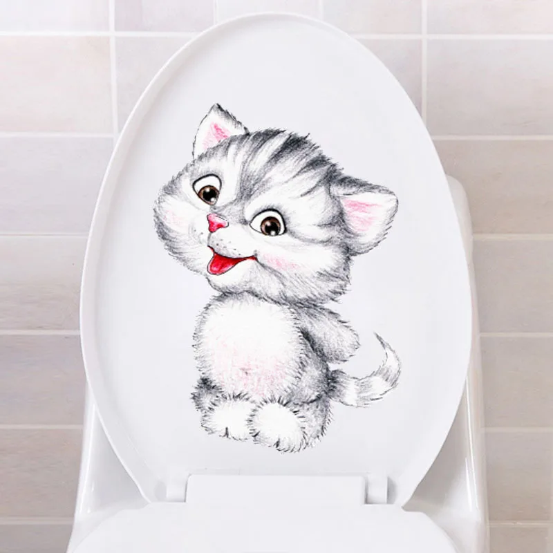 Милые Новые кошки наклейка на крышку в туалете стикер s отверстие вид яркий