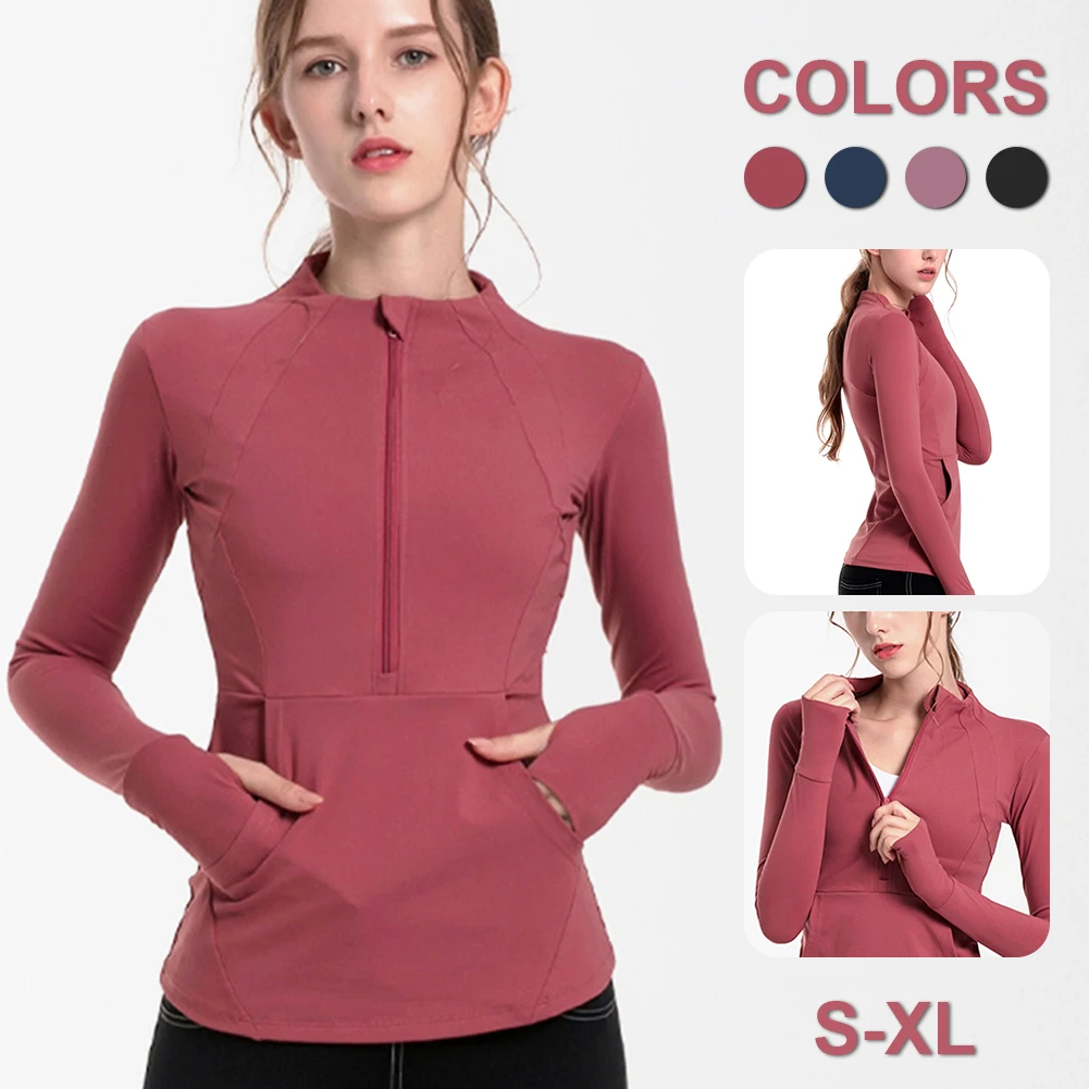 Women's Workout Top Half Zip Yoga Top Long Sleeve Sports Shirt with Pocket Winter Fitness Gym Running Activewear Workout Clothes
Women's Workout Top Half Zip Yoga Top Long Sleeve Sports Shirt with Pocket Winter Fitness Gym Running Activewear Workout Clothes