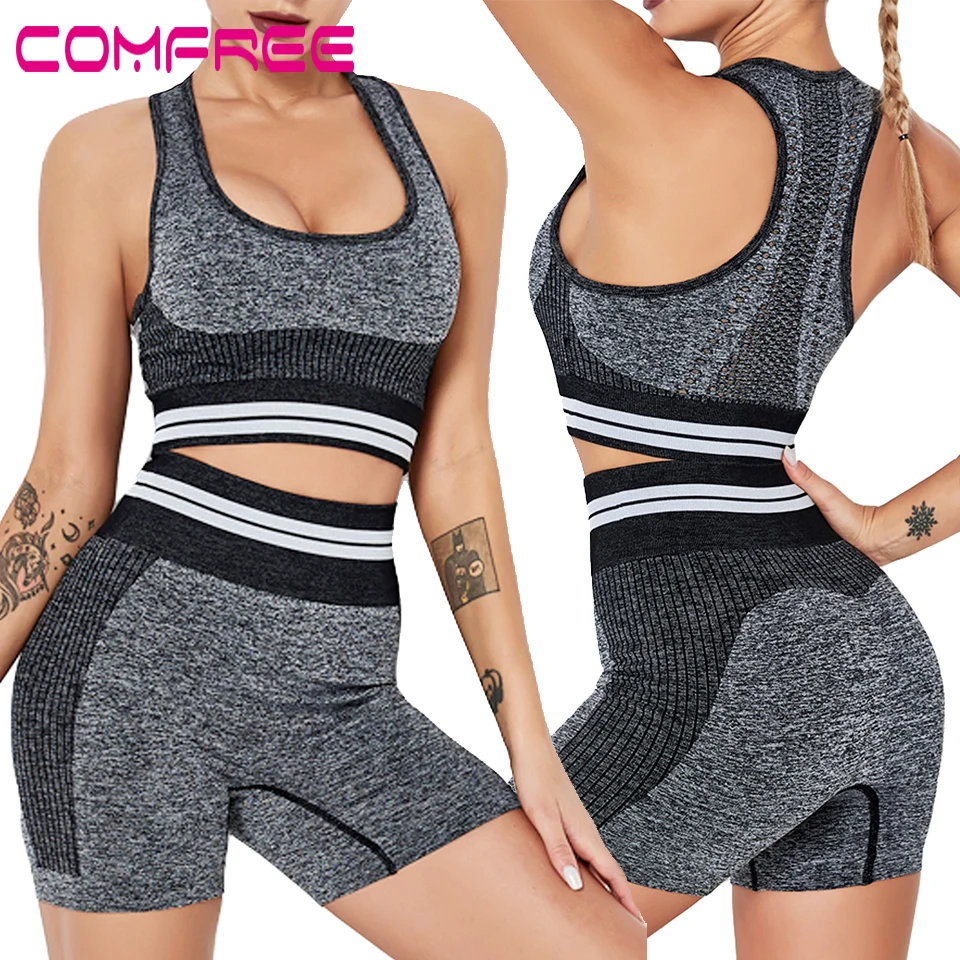 Women Workout Outfits 2 Pieces Yoga Sets Fitness Shorts with Padded Sports Bra Running Suits Crop Top Gym Clothes Set Tracksuits
Women Workout Outfits 2 Pieces Yoga Sets Fitness Shorts with Padded Sports Bra Running Suits Crop Top Gym Clothes Set Tracksuits