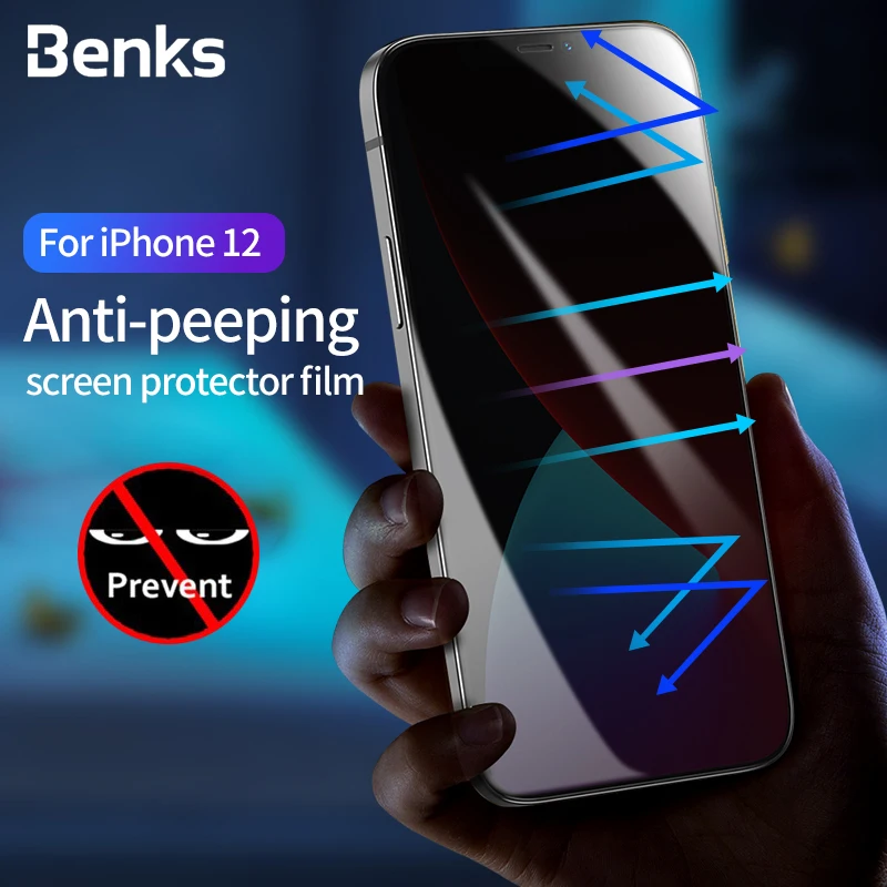 Benks VPRO Anti-Peeping Film For iPhone 12 Mini Pro Max Full Cover Tempered Glass 28 Degree Anti-Glare Privacy Screen Protector
Benks VPRO Anti-Peeping Film For iPhone 12 Mini Pro Max Full Cover Tempered Glass 28 Degree Anti-Glare Privacy Screen Protector