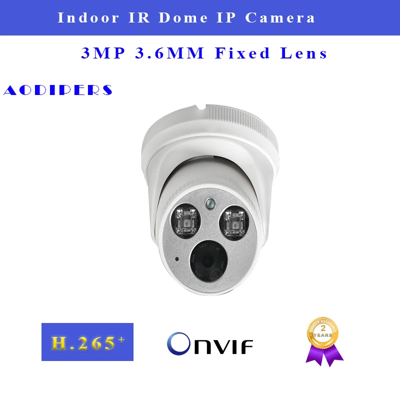 

3MP POE IP Camera Indoor supports 3.6mm wide lens infrared night version 25fps H.265 network Dome camera P2P Onvif CCTV Camera