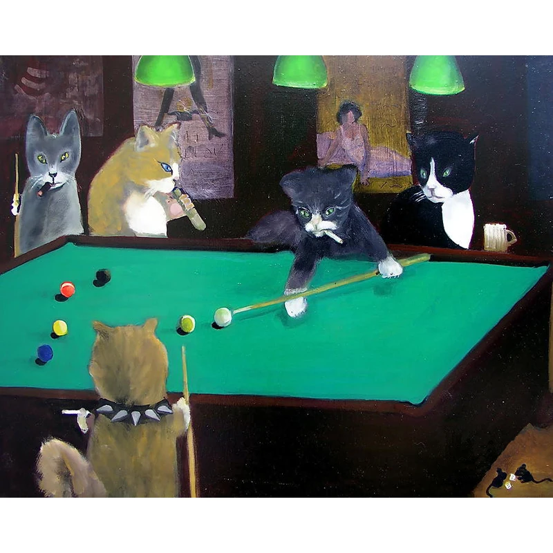 DIY Painting By Numbers Animal Kit Oil Picture By Numbers Cats Billiards Wall Art Painting on Canvas Home Decoration Gift
DIY Painting By Numbers Animal Kit Oil Picture By Numbers Cats Billiards Wall Art Painting on Canvas Home Decoration Gift