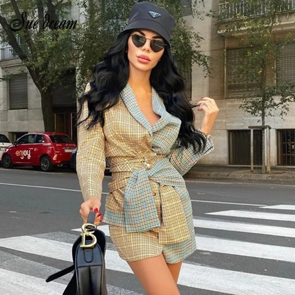 2021 New Summer Fashion Plaid Contrast Color Patchwork Women's Set Lapel Collar Lace Blazer High Waist Mini Skirt Two-piece Set
2021 New Summer Fashion Plaid Contrast Color Patchwork Women's Set Lapel Collar Lace Blazer High Waist Mini Skirt Two-piece Set