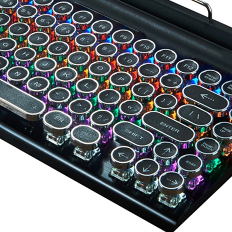 Retro Mechanical Gaming Keyboard Rainbow LED Backlit Wireless Mechanical Keyboard for Desktop Computer PC 83 Keys
Retro Mechanical Gaming Keyboard Rainbow LED Backlit Wireless Mechanical Keyboard for Desktop Computer PC 83 Keys