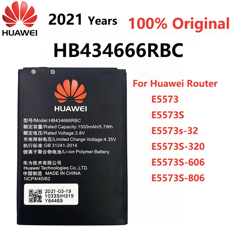 100% оригинальная батарея телефона HB434666RBC 1500 мАч для маршрутизатора Huawei E5573 E5573S
100% оригинальная батарея телефона HB434666RBC 1500 мАч для маршрутизатора Huawei E5573 E5573S