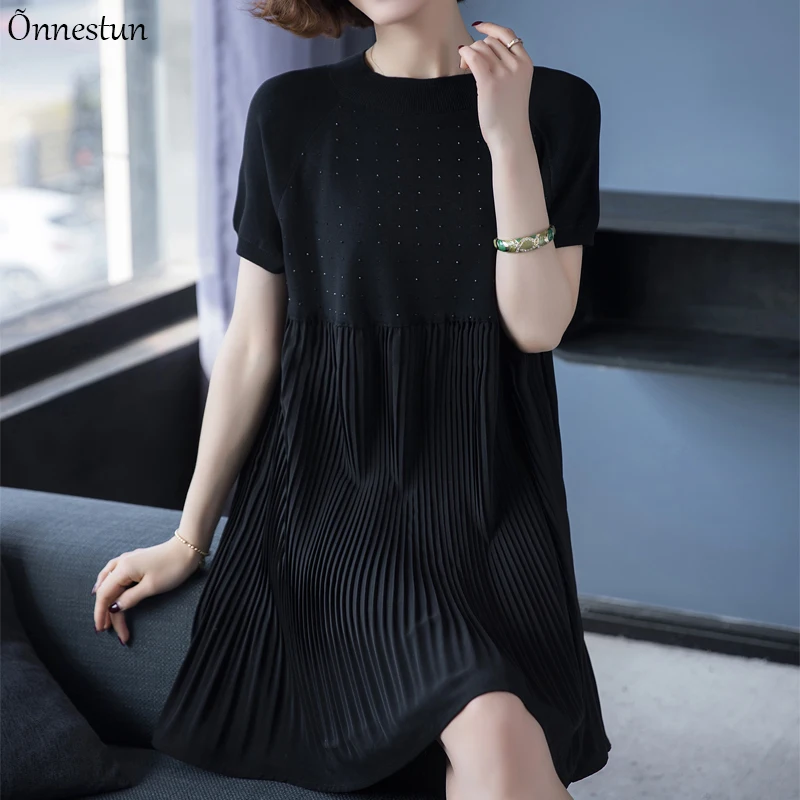 Plus Size Dress 2021 Fashion Summer Short Sleeve Dress Casual Pullover Knitted Patchwork Loose Solid Dresses For Women
Plus Size Dress 2021 Fashion Summer Short Sleeve Dress Casual Pullover Knitted Patchwork Loose Solid Dresses For Women