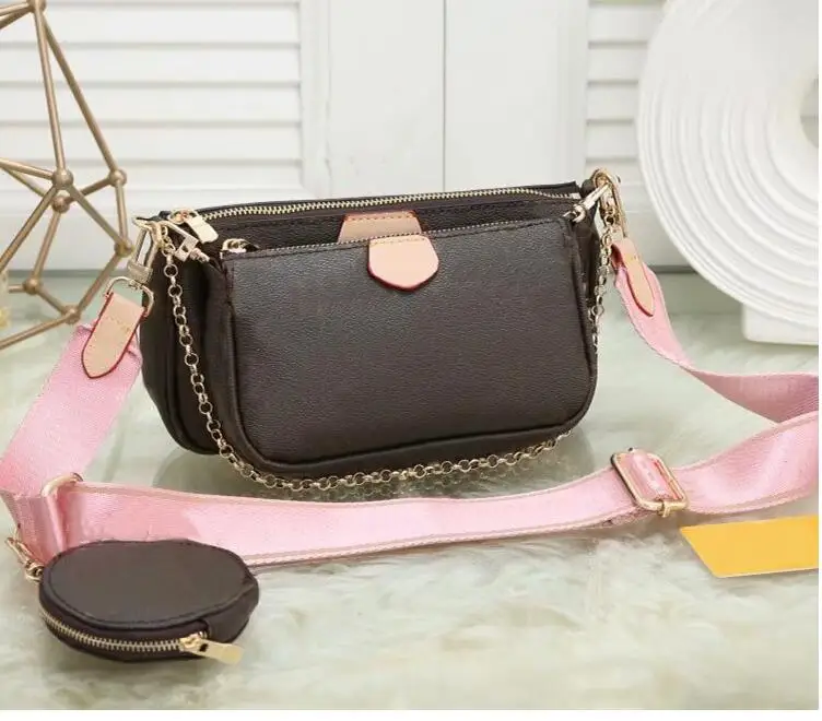 

designer luxury handbags purses Women favorite mini pochette 3pcs accessories crossbody bag vintag shoulder bags leather multi c