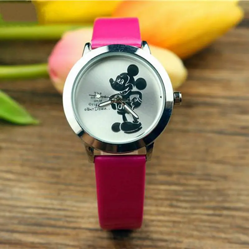 Новые кварцевые часы 3D с Микки Маусом и Минни милые женские наручные для детей