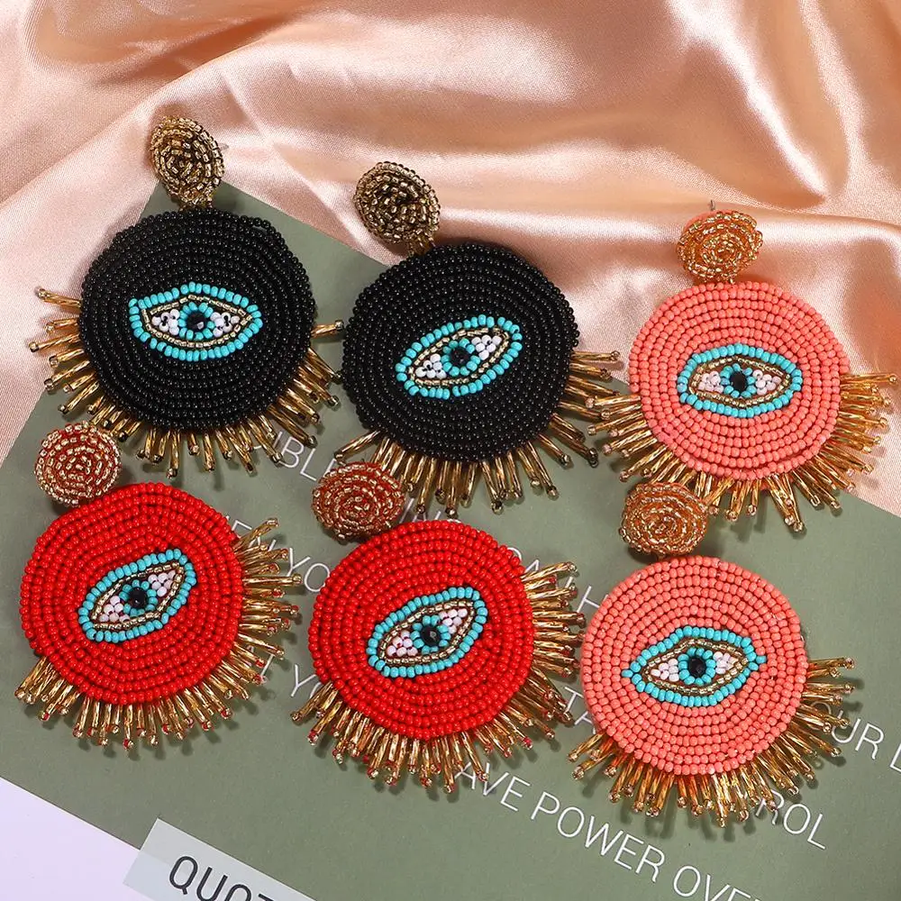 Dvacaman 2020 Bohemian Geometric Round Eye Statement Earrings Fashion Vintage Jewelry Accessories For Women Beaded Drop Earrings
Dvacaman 2020 Bohemian Geometric Round Eye Statement Earrings Fashion Vintage Jewelry Accessories For Women Beaded Drop Earrings