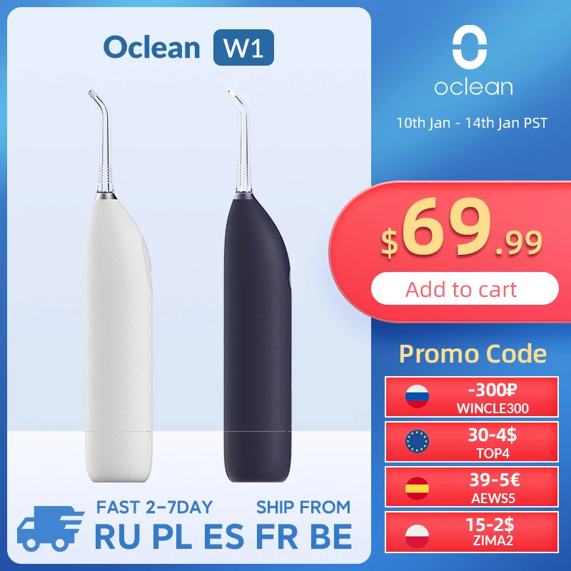 400PODAROK(-400)Oclean W1 Ирригатор для полости рта аккумуляторная воды очиститель для чистки зубов аккумуляторная стоматологических струи воды 30 м...
400PODAROK(-400)Oclean W1 Ирригатор для полости рта аккумуляторная воды очиститель для чистки зубов аккумуляторная стоматологических струи воды 30 м...