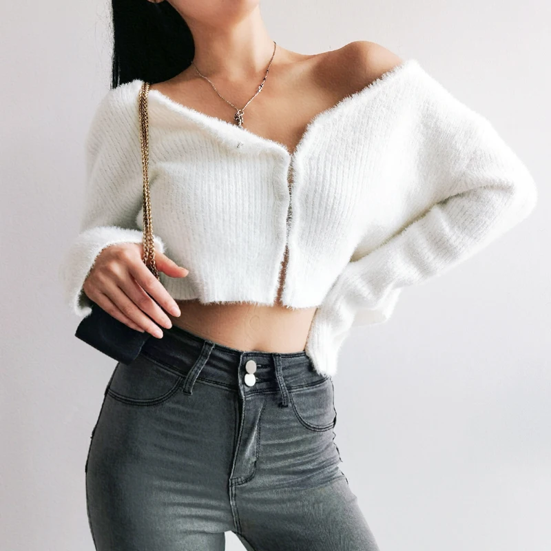 Loose Knitted Sweater Cardigan Candy Short Tops Casual V-neck Split Ribbed Hippocampus Handmade Crochet Sleeves Button Jacket
Loose Knitted Sweater Cardigan Candy Short Tops Casual V-neck Split Ribbed Hippocampus Handmade Crochet Sleeves Button Jacket