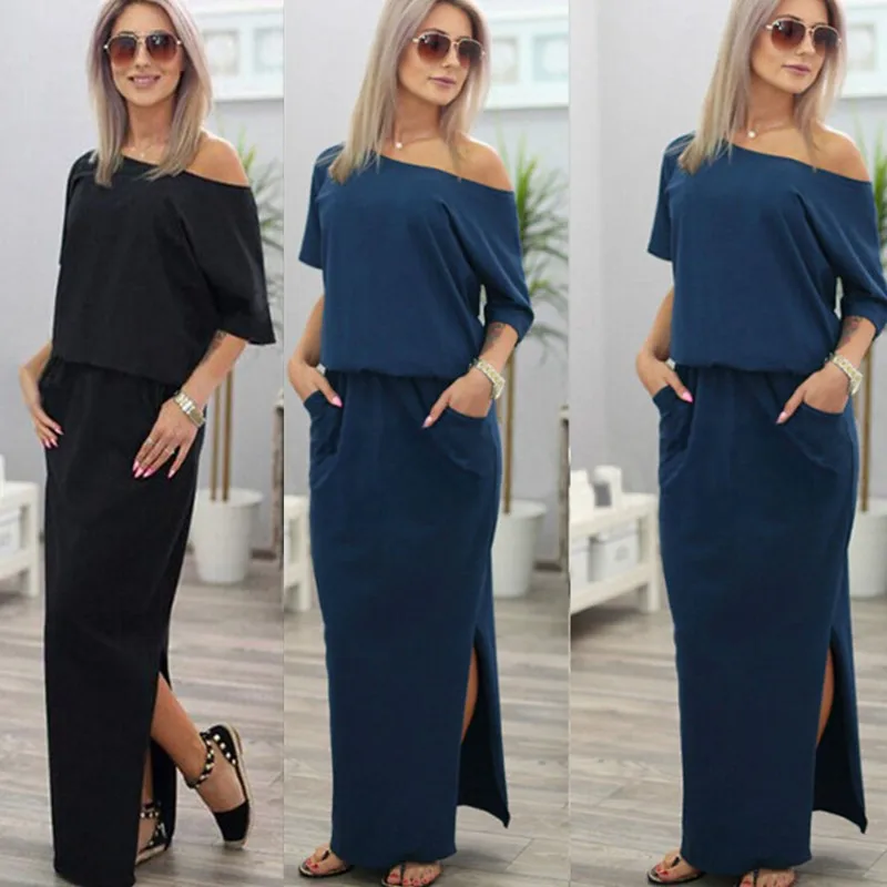 2021 Women Boho Maxi Dress Sexy Summer Short Sleeve Side Slit Loose Evening Party Long Beach Dress With Pocket Vestidos
2021 Women Boho Maxi Dress Sexy Summer Short Sleeve Side Slit Loose Evening Party Long Beach Dress With Pocket Vestidos