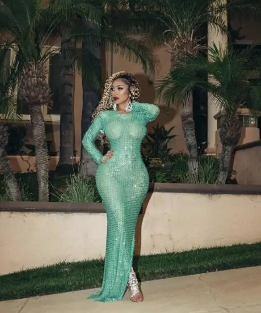 Sparkly Green Rhinestone Transparent Long Dress Birthday Celebrate Outfit Prom Party Wear Women Dancer Dresses
Sparkly Green Rhinestone Transparent Long Dress Birthday Celebrate Outfit Prom Party Wear Women Dancer Dresses