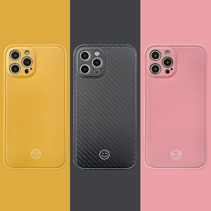 Carbon Fiber Style Smiley Soft TPU Phone Case for IPhone 11 12 Pro Max XR X XS Max 7 8 Plus Trendy Brand Protective Shell Cover 
Carbon Fiber Style Smiley Soft TPU Phone Case for IPhone 11 12 Pro Max XR X XS Max 7 8 Plus Trendy Brand Protective Shell Cover