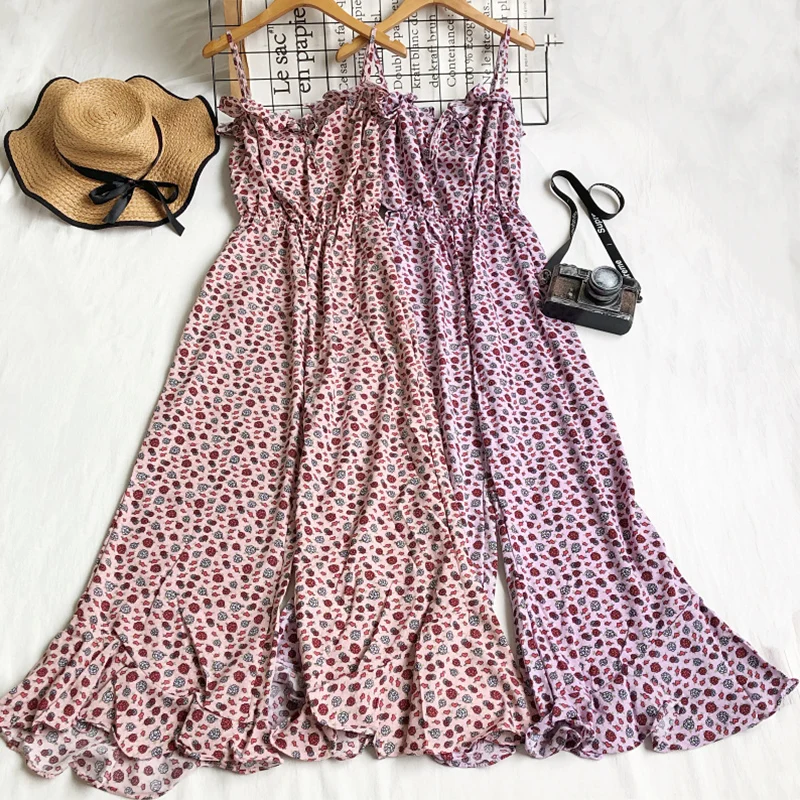 LY VAREY LIN Summer Lady Bohemian Loose Sleeveless Print Wide Leg Pants Women Casual Ruffles Neck Flora High Waist Slip Jumpsuit
LY VAREY LIN Summer Lady Bohemian Loose Sleeveless Print Wide Leg Pants Women Casual Ruffles Neck Flora High Waist Slip Jumpsuit