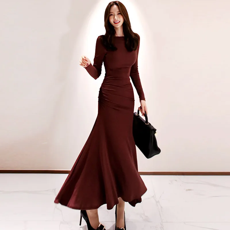 2022 spring ol cotton high waist mermaid dress women o-neck slim big swing pleated dress
2022 spring ol cotton high waist mermaid dress women o-neck slim big swing pleated dress