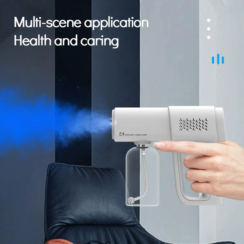 K5 Nano Electric Spray Gun Blue Light Disinfection Sprayer 380ml Rechargeable Atomization Sanitizer Machine For Office Garden
K5 Nano Electric Spray Gun Blue Light Disinfection Sprayer 380ml Rechargeable Atomization Sanitizer Machine For Office Garden