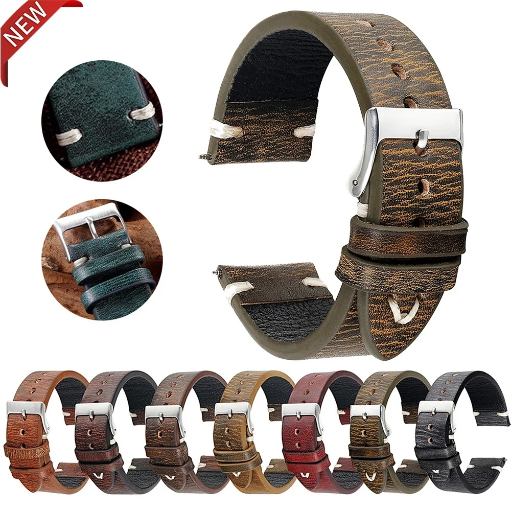 18 20mm 22mm 24mm Vintage Genuine Leather Watch bands for Women Men Cowhide Watch Strap Watch Accessories Replacement
18 20mm 22mm 24mm Vintage Genuine Leather Watch bands for Women Men Cowhide Watch Strap Watch Accessories Replacement