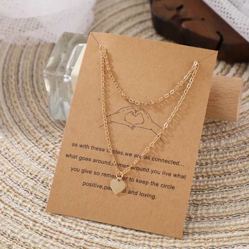 2021 Elegant Heart Pendant Double layer Necklace For Women New Trend Female Jewelry
2021 Elegant Heart Pendant Double layer Necklace For Women New Trend Female Jewelry