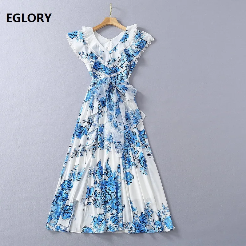 New 2021 Summer Long Dress High Quality Women V-Neck Porcelain Print Split Sexy Blue Red Casual Long Maxi Dress With Bow Belt
New 2021 Summer Long Dress High Quality Women V-Neck Porcelain Print Split Sexy Blue Red Casual Long Maxi Dress With Bow Belt