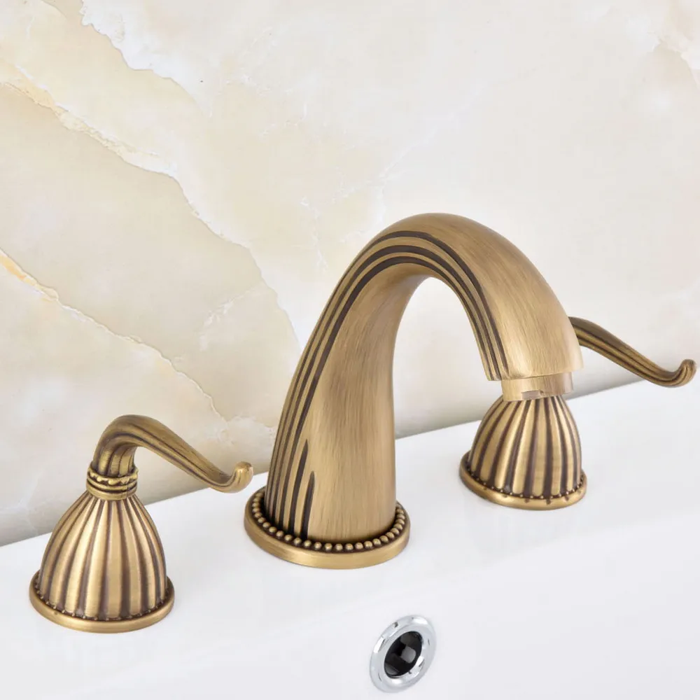 Vintage Retro Antique Brass Deck Mounted Dual Handles Widespread Bathroom 3 Holes Basin Faucet Mixer Water Taps msf631
Vintage Retro Antique Brass Deck Mounted Dual Handles Widespread Bathroom 3 Holes Basin Faucet Mixer Water Taps msf631