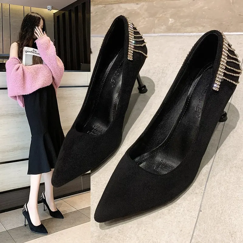 Spring 2021 New Style Fine Heeled Pointed Women's High Heeled Shoes Professional Commuting High Heeled Shoes Womens Shoes
Spring 2021 New Style Fine Heeled Pointed Women's High Heeled Shoes Professional Commuting High Heeled Shoes Womens Shoes