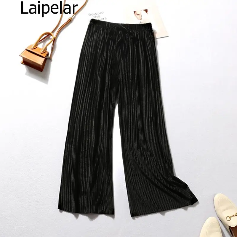 Summer Wide Leg Pants For Women Casual Elastic High Waist 2020 New Fashion Loose Long Pants Pleated Pant Trousers Femme
Summer Wide Leg Pants For Women Casual Elastic High Waist 2020 New Fashion Loose Long Pants Pleated Pant Trousers Femme