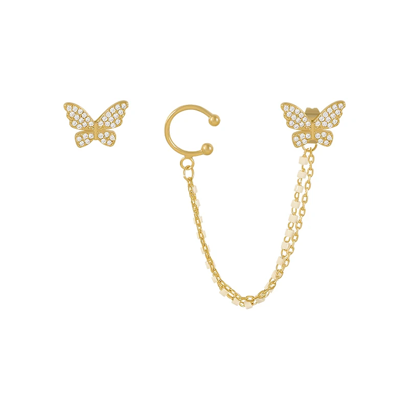 French Romantic Elegant Zircon Butterfly Tassel Earbone Clip Earrings For Woman Fashion 2020 Jewelry Party Asymmetric Earrings
French Romantic Elegant Zircon Butterfly Tassel Earbone Clip Earrings For Woman Fashion 2020 Jewelry Party Asymmetric Earrings