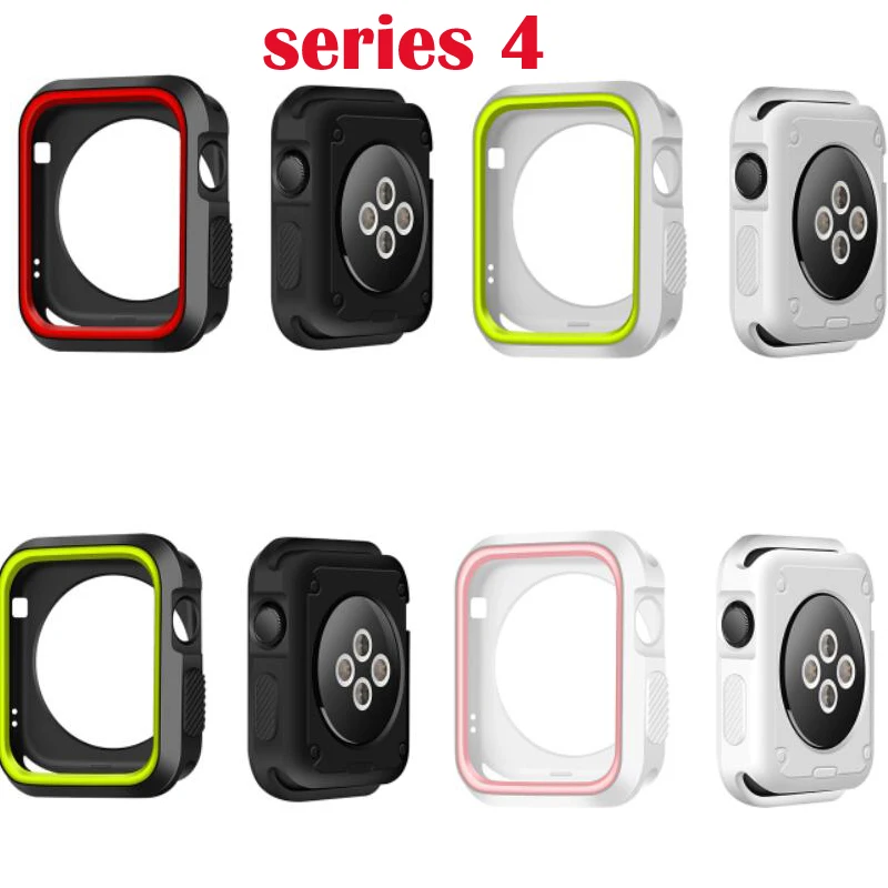 Спортивный силиконовый чехол мягкий резиновый защитный для Apple Watch 4 3 2 1 ремешок