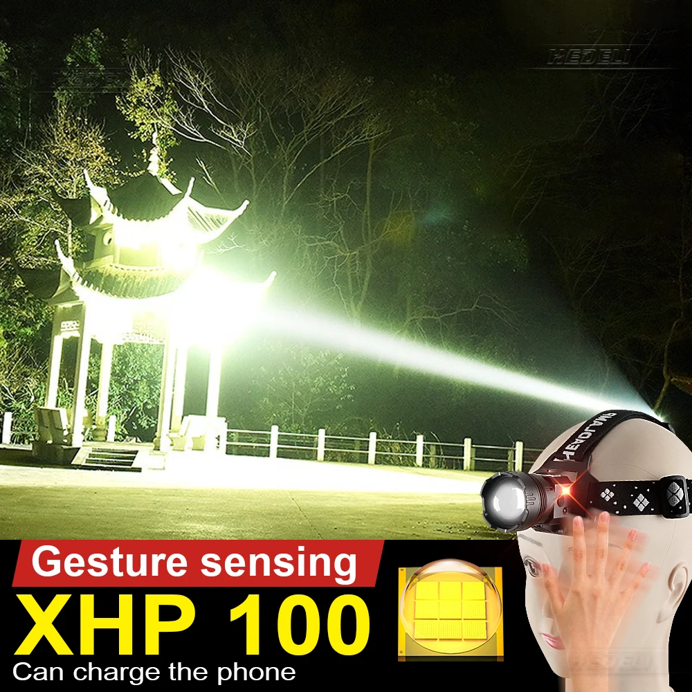 500000LM XHP100 IR Sensor LED Headlight 18650 rechargeable high power headlamp usb head lamp XHP 50 fishing Head Torch Light
500000LM XHP100 IR Sensor LED Headlight 18650 rechargeable high power headlamp usb head lamp XHP 50 fishing Head Torch Light