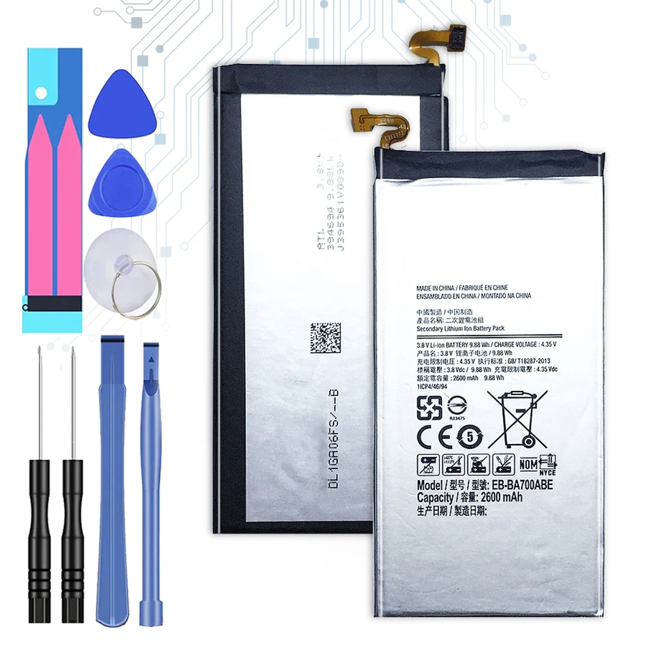 Батарея для Samsung Galaxy A7 2015 SM-A700F SM-A700FD SM-A700S SM-A700L SM-A700 батарея EB-BA700ABE 2600 мА/ч, с номер для отслеживания посылки
Батарея для Samsung Galaxy A7 2015 SM-A700F SM-A700FD SM-A700S SM-A700L SM-A700 батарея EB-BA700ABE 2600 мА/ч, с номер для отслеживания посылки