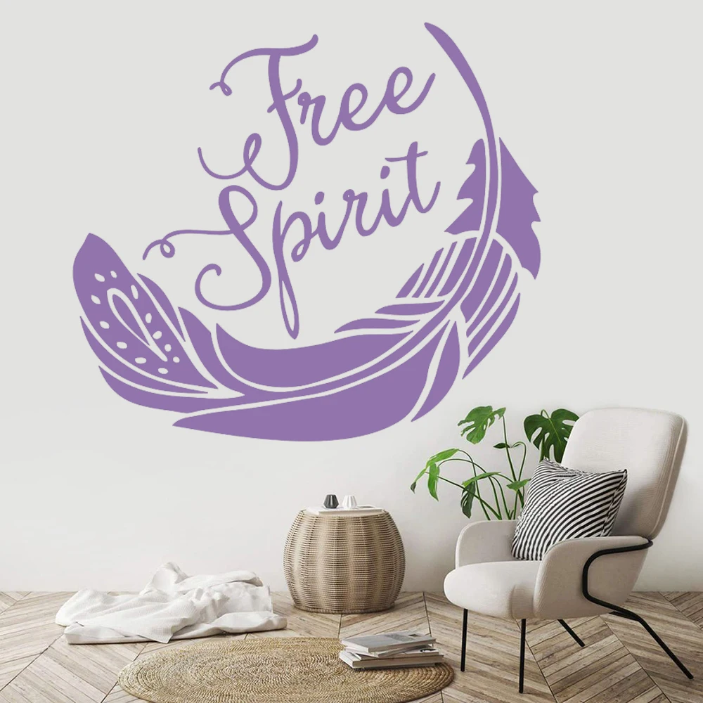 Vinyl Feather Design Wall Decals Removable Free Spirit Lettering Home Bedroom Decoration Freedom Style Wallpaper Strickers HQ995
Vinyl Feather Design Wall Decals Removable Free Spirit Lettering Home Bedroom Decoration Freedom Style Wallpaper Strickers HQ995