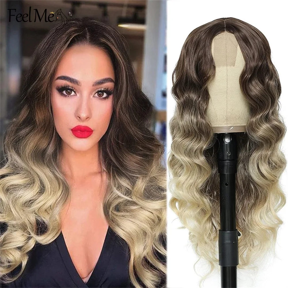 Синтетический парик на сетке Feel Me Body Wave длинные волнистые парики синтетические