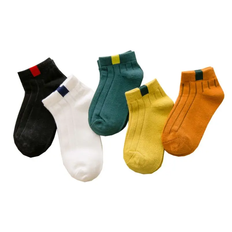 10 Pieces=5 Pairs Children Soft Cotton Socks Spring&ampAutumn Girls Short With Boys 1-10 Year School Sports Kids | Детская одежда и