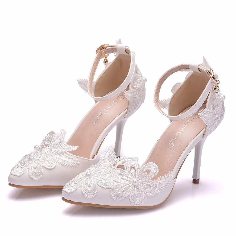 Summer Ladies 9.5cm Sandals White Lace Flower Wedding Shoes Stiletto Pointed Toe Dress Woman Sandals Auto Show Shoes Women A0052
Summer Ladies 9.5cm Sandals White Lace Flower Wedding Shoes Stiletto Pointed Toe Dress Woman Sandals Auto Show Shoes Women A0052