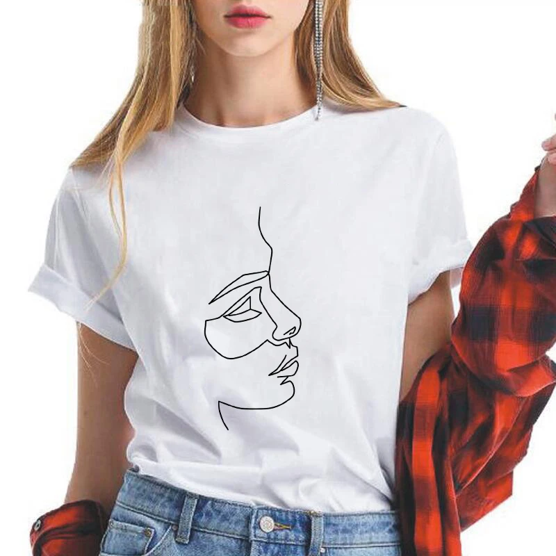Women Tshirt Harajuku Abstract line printing women's T shirt Funny Female T-shirt summer Fashion Aesthetic short-sleeved Tshirt
Women Tshirt Harajuku Abstract line printing women's T shirt Funny Female T-shirt summer Fashion Aesthetic short-sleeved Tshirt