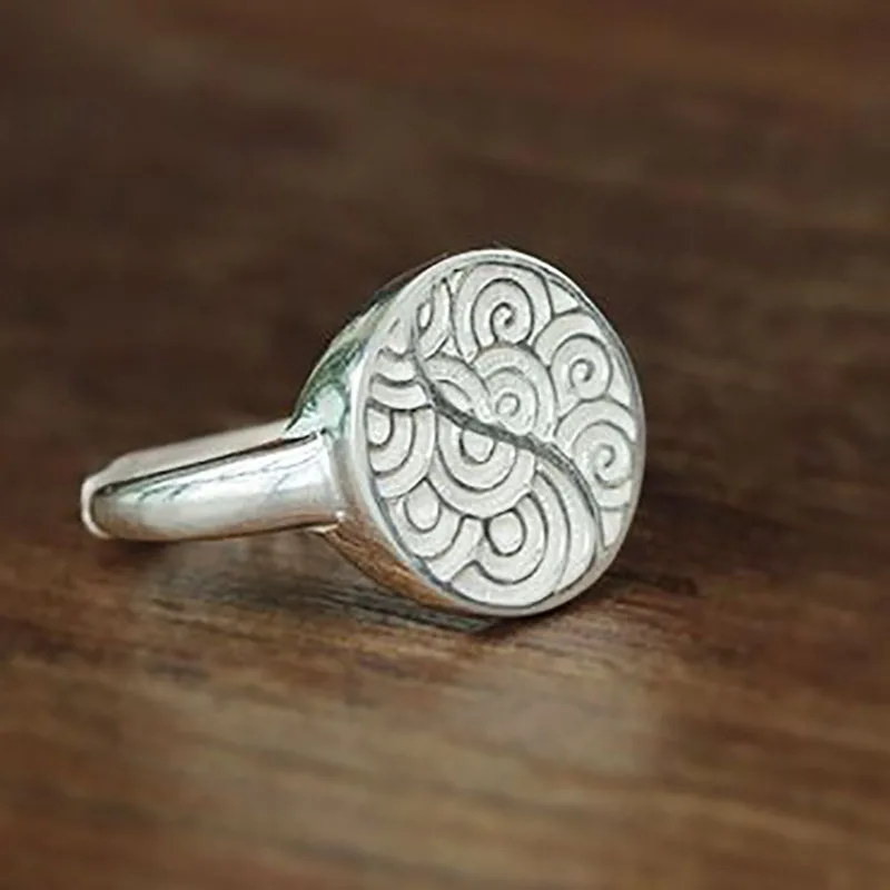 Original design wave craft opening ring Chinese style retro unique designer original charm women silver jewelry
Original design wave craft opening ring Chinese style retro unique designer original charm women silver jewelry