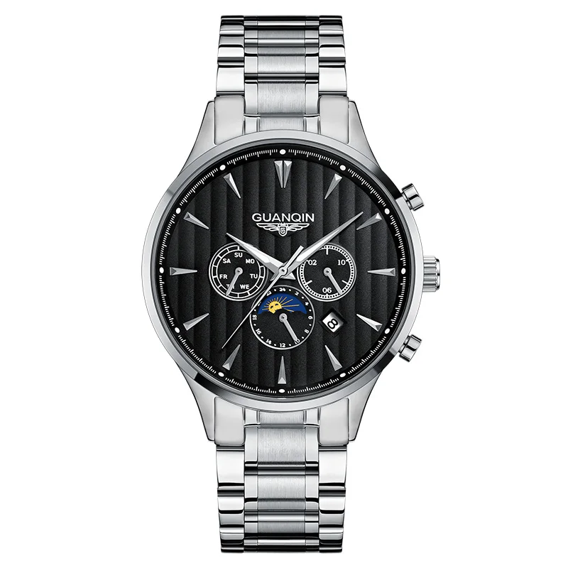 GUANQIN Mens Calendar Analog Automatic Self Winding Mechanical Skeleton Wrist Watch With Waterproof Steel Strap Wristwatch Watch
GUANQIN Mens Calendar Analog Automatic Self Winding Mechanical Skeleton Wrist Watch With Waterproof Steel Strap Wristwatch Watch