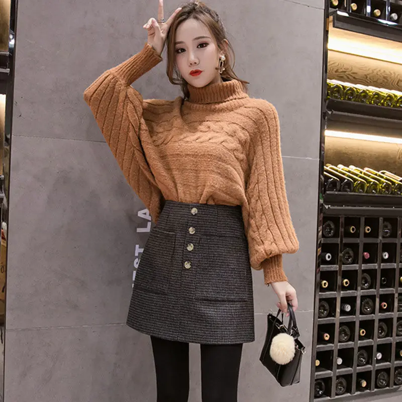 Houndstooth Woolen Autumn Winter Skirt Women's High Waist Pocket A- line Dress Woman Skirts Mujer Faldas Saias Mulher
Houndstooth Woolen Autumn Winter Skirt Women's High Waist Pocket A- line Dress Woman Skirts Mujer Faldas Saias Mulher