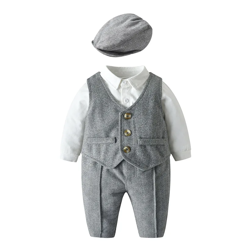 Baby Boys Suits Newborn Infant Clothes Vest & Romper & Hat Formal Clothing Outfits Bow Tie Children Birthday Party Dress 0- 24 M
Baby Boys Suits Newborn Infant Clothes Vest & Romper & Hat Formal Clothing Outfits Bow Tie Children Birthday Party Dress 0- 24 M