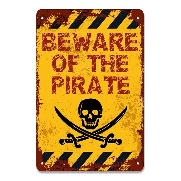 Beware of The Pirate Skull Tin Sign Vintage Plate Sign Home Shop Pub Cafe Garage Room Interior Decoration Wall Decor Ideal Gifts
Beware of The Pirate Skull Tin Sign Vintage Plate Sign Home Shop Pub Cafe Garage Room Interior Decoration Wall Decor Ideal Gifts