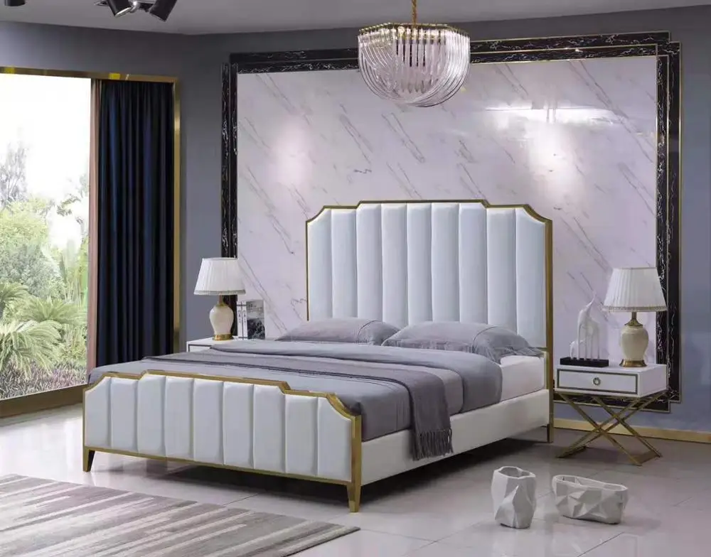 Мягкая кровать RAMA DYMASTY из натуральной кожи современный дизайн Бетт cama модная