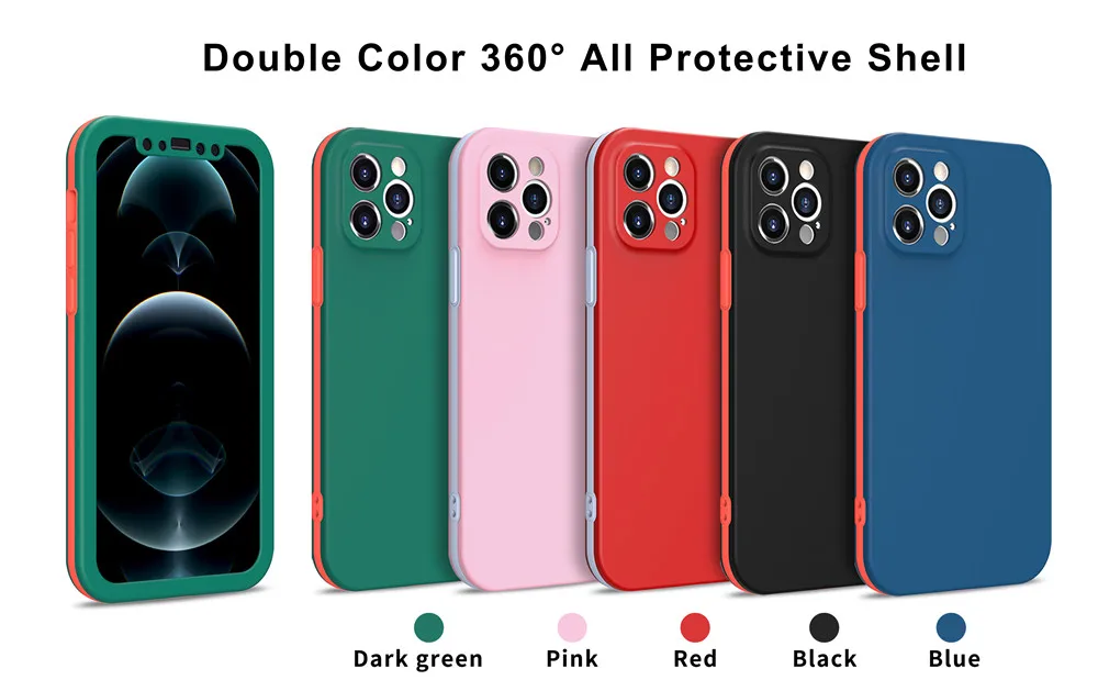 Hit Color 360 All-inclusive Phone Case For iPhone 12 11 Pro Max Mini XS XR XS X 8 7 6S Plus Shockproof Back Cover Hot Sale Capa 
Hit Color 360 All-inclusive Phone Case For iPhone 12 11 Pro Max Mini XS XR XS X 8 7 6S Plus Shockproof Back Cover Hot Sale Capa