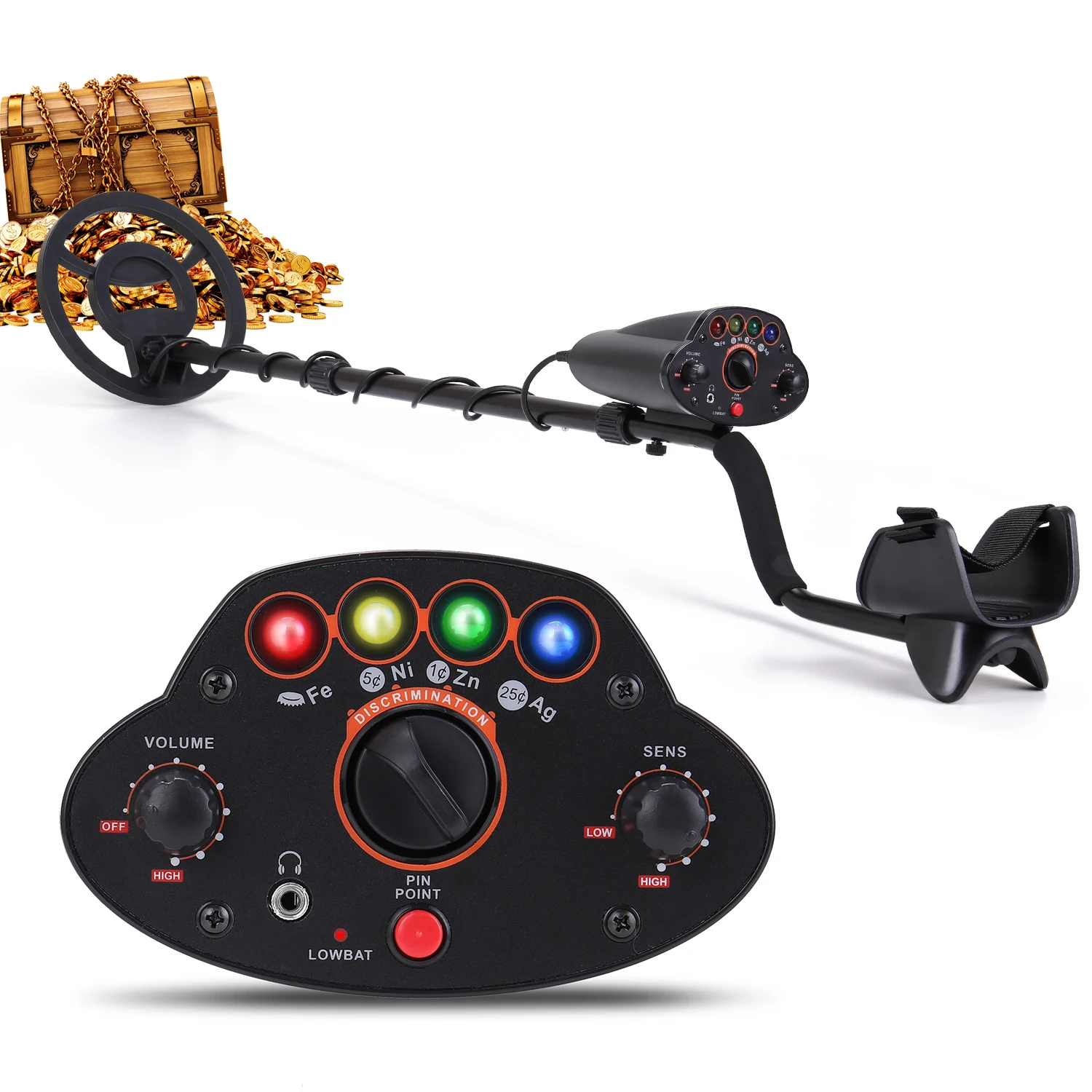 MD-5010 Metal Detector Fast Detection High Accurancy Sensitivity Metal Detecting Tool 4 Colors LED Lights for Kids and Adults
MD-5010 Metal Detector Fast Detection High Accurancy Sensitivity Metal Detecting Tool 4 Colors LED Lights for Kids and Adults