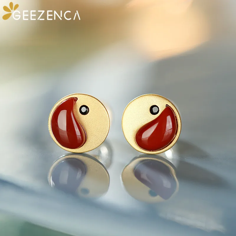 S925 Silver Gold Plated Red Agate Green Jasper Stud Earrings For Women Simple Round Small Gemstone Earring 2021 New Trend Gift
S925 Silver Gold Plated Red Agate Green Jasper Stud Earrings For Women Simple Round Small Gemstone Earring 2021 New Trend Gift