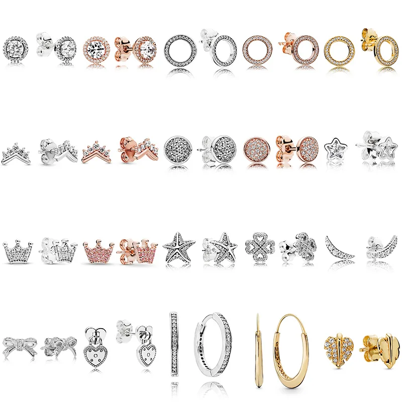 925 Sterling Silver Earring 19 Style Studs Crown Love Pinecone Crystal Diy Earrings High Quality Earring Women Wedding Jewelry
925 Sterling Silver Earring 19 Style Studs Crown Love Pinecone Crystal Diy Earrings High Quality Earring Women Wedding Jewelry