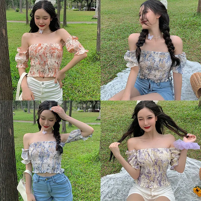 Women Blouses Fashion Square Collar Ruched Pleated Prints Top Sexy Slim Sweet Short Chiffon Shirt
Women Blouses Fashion Square Collar Ruched Pleated Prints Top Sexy Slim Sweet Short Chiffon Shirt
