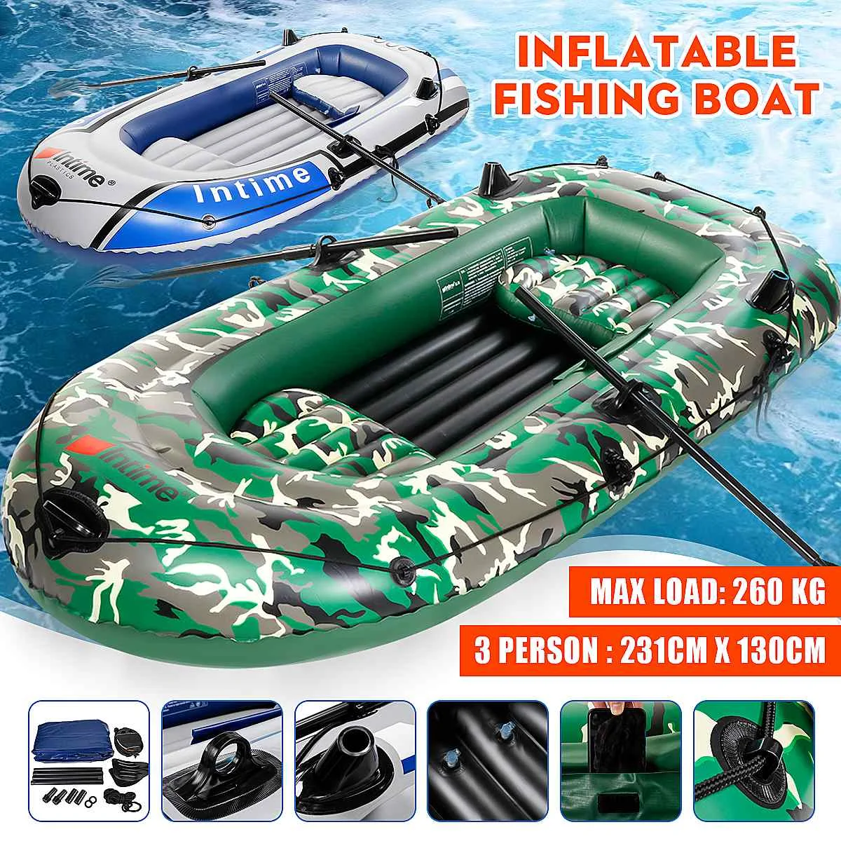 231x110cm PVC Inflatable Boat Inflatable Fishing Boats Laminated Wear-resistant Kayak boats for 3person kayak Rowing Canoe
231x110cm PVC Inflatable Boat Inflatable Fishing Boats Laminated Wear-resistant Kayak boats for 3person kayak Rowing Canoe