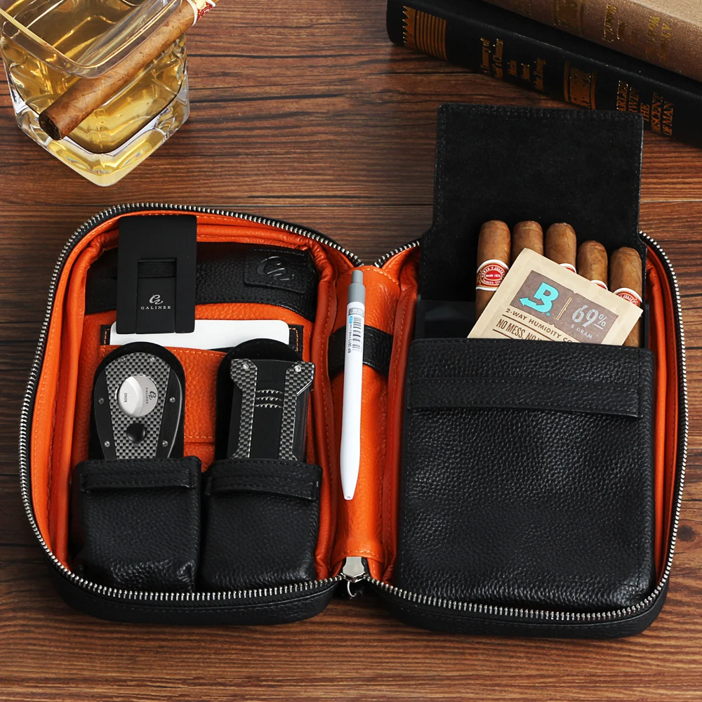GALINER Real Leather Cigar Case Travel Portable Cigar Humidor Bag Luxury Humidor Box Fit 5 Cigars
GALINER Real Leather Cigar Case Travel Portable Cigar Humidor Bag Luxury Humidor Box Fit 5 Cigars