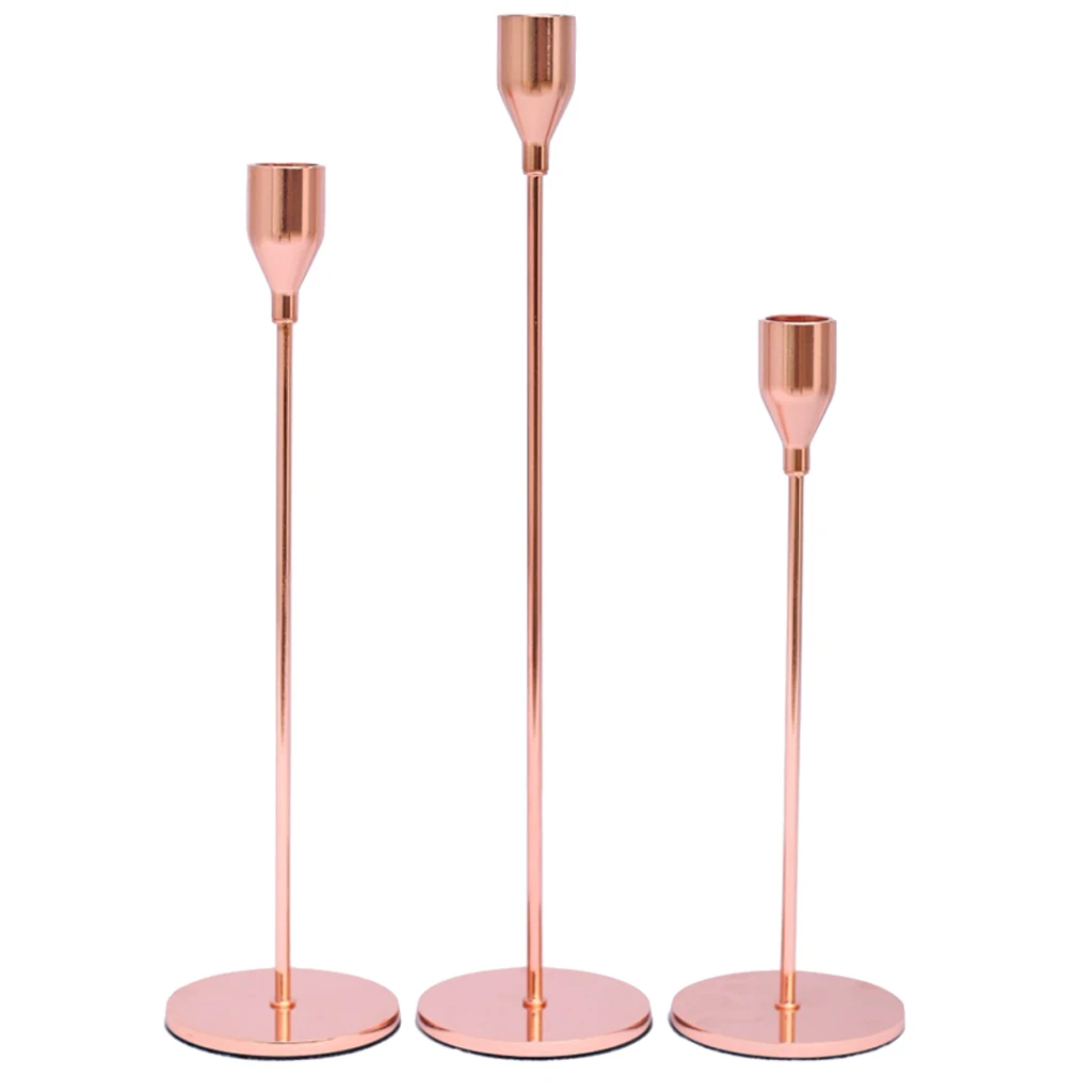 3pcs/Set Rose Gold Candle Holder, Retro Iron Candlestick for LED and Pillar Candles, Gift for Wedding, Party, Dining, Home
3pcs/Set Rose Gold Candle Holder, Retro Iron Candlestick for LED and Pillar Candles, Gift for Wedding, Party, Dining, Home